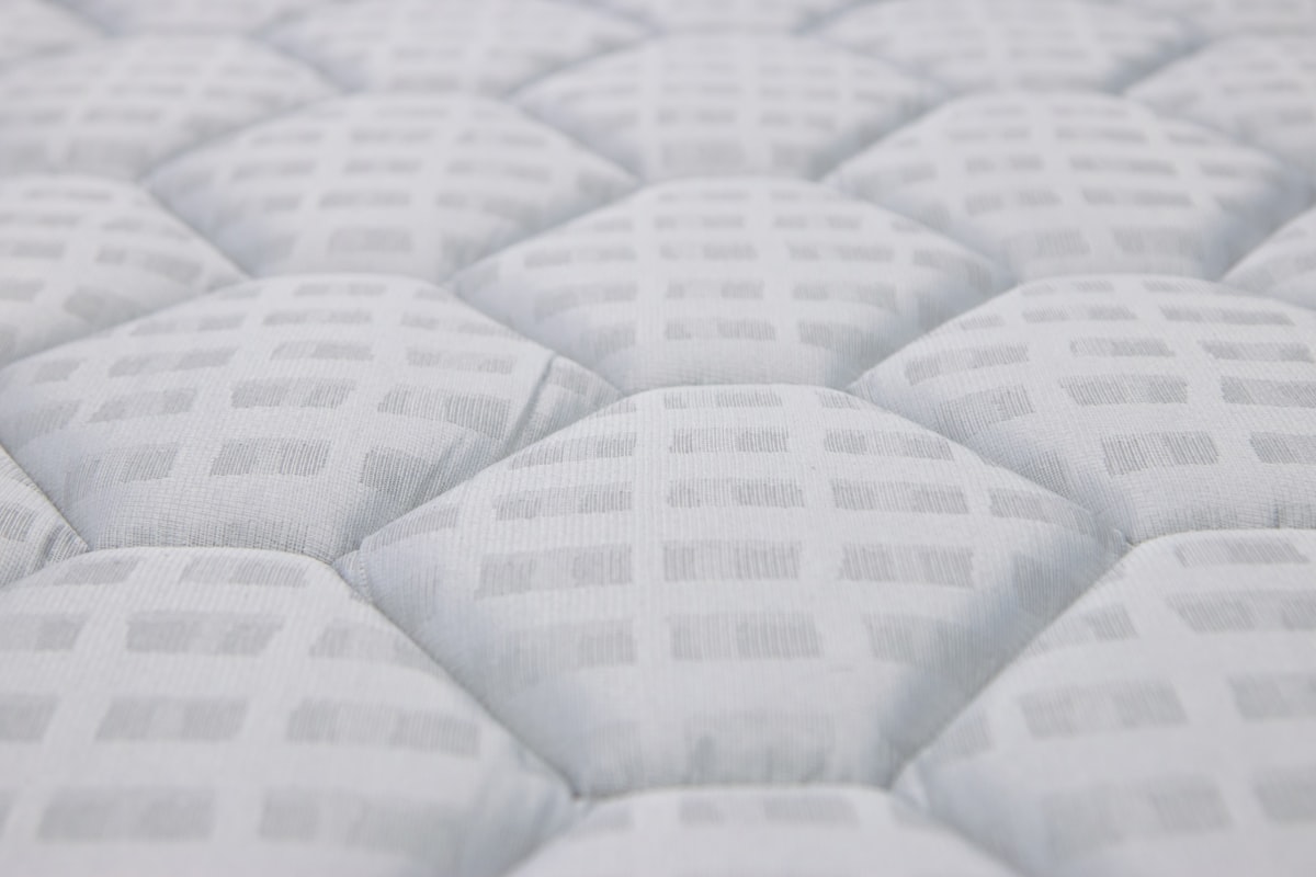 Close-up of a white quilted mattress texture related to Experience the Comfort of Quilted Cotton Coverlet