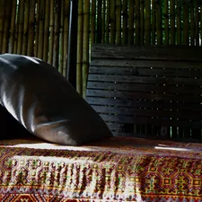 Day bed at the potter, Ugu Bigyan's place. related to Elevate Your Space: The Ultimate Guide to Twin Bed Daybeds