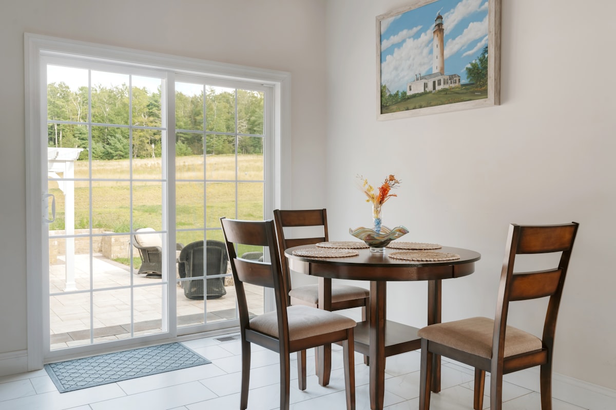 Dining area (IG: @clay.banks) related to Patio Door Valances
