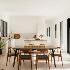dining room area (IG: @clay.banks) related to Elevate Your Dining Room with a Marble Top Buffet Sideboard
