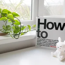 Dresser with a plant, a design book and the figure of a white rabbit related to Mastering Performance: Effective Techniques to Stay in Control