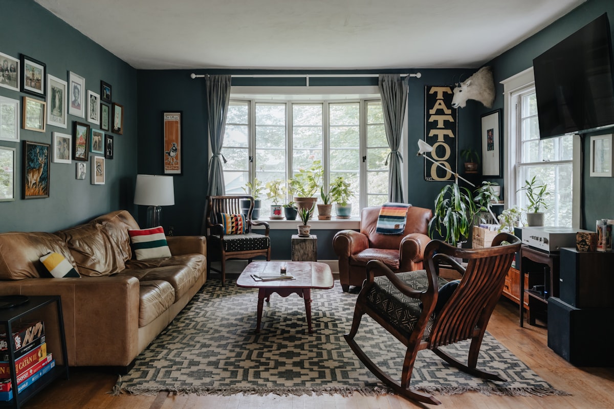 Eclectic Living Room 1/2 (IG: @clay.banks) related to Elevate Your Home's Style with Navy Blue Valances