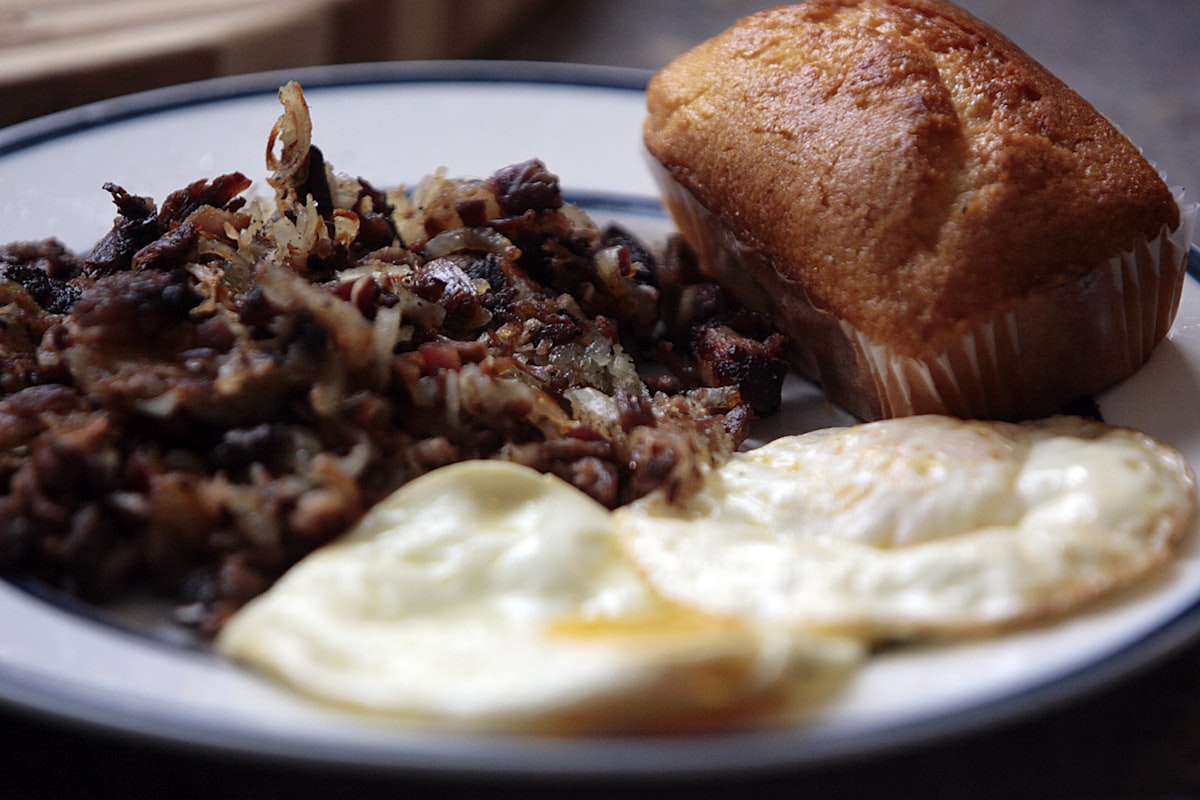 Eggs, BBQ Brisket Hash and Corn Muffin related to Discover the Charm of Franklin, TN: A Bed and Breakfast Getaway