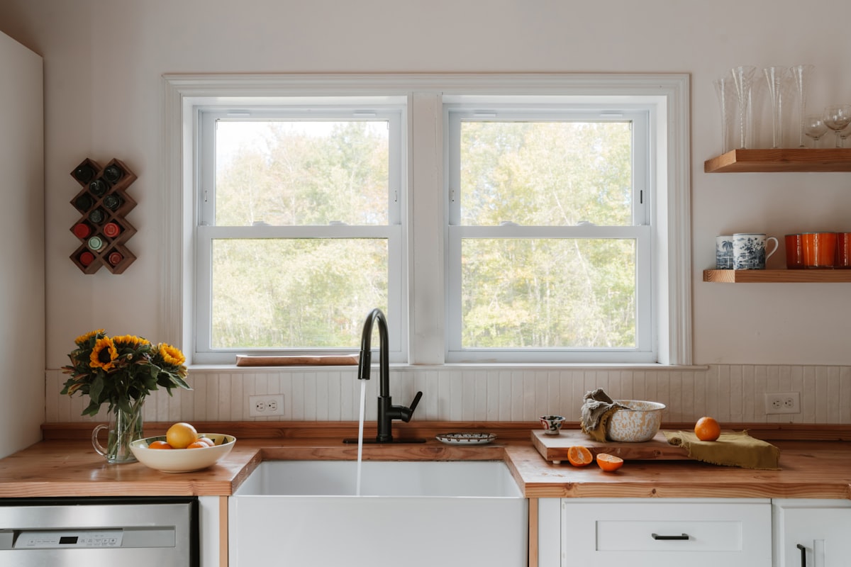 Farmhouse kitchen (IG: @clay.banks) related to Valances for Kitchen Windows: Styles & Inspiration