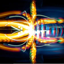 Flight mode ON.
Twist the head.
Olympus OM-D E-M1 12-40mm f/2.8 Pro. 
F/20 ISO100 live composite mode. 
Pure lightpainting,no photoshop.
Used Maglite flashlite. Lightblades. 
In this case, I used two reflective surfaces - a table and a mirror. As you can see, not one, but two reflections are obtained, which gives a more complex picture. related to Let the Light Flow: Transforming Your Space with Aqua Window Valances