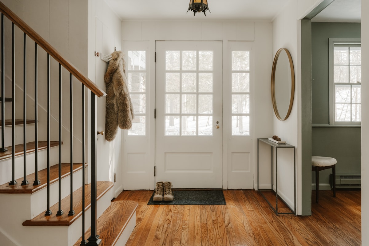 Foyer (IG: @clay.banks) related to Elevate Your Entrance: The Ultimate Entryway Bench Coat Rack