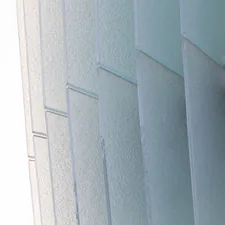 Frosted glass panels with metal fasteners related to Vertical Blind Valances: Elevate Your Window Style
