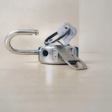 gray stainless steel padlock related to Elegant Storage Solutions: Unlocking the Potential of White Lacquer Sideboards
