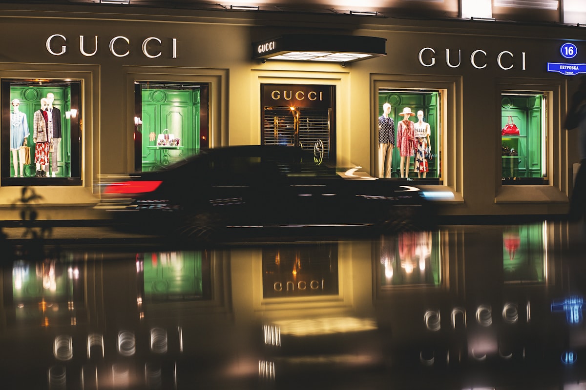 Gucci store facade related to Luxury Redefined: The Elegance of Gucci Bedding Sets for a Stylish Bedroom