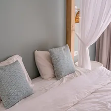 Home interior Follow @isavelev on https://www.instagram.com/isavelev/ for more photos related to Pleated Bed Valance and Bedroom