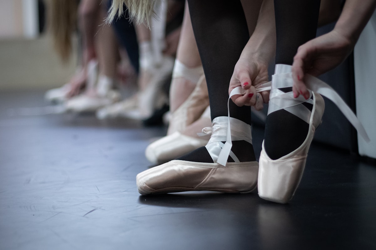 I got to take photos at a dance school and found lacing up ballet shoes and dancing with them incredibly fascinating. related to Enduring Elegance