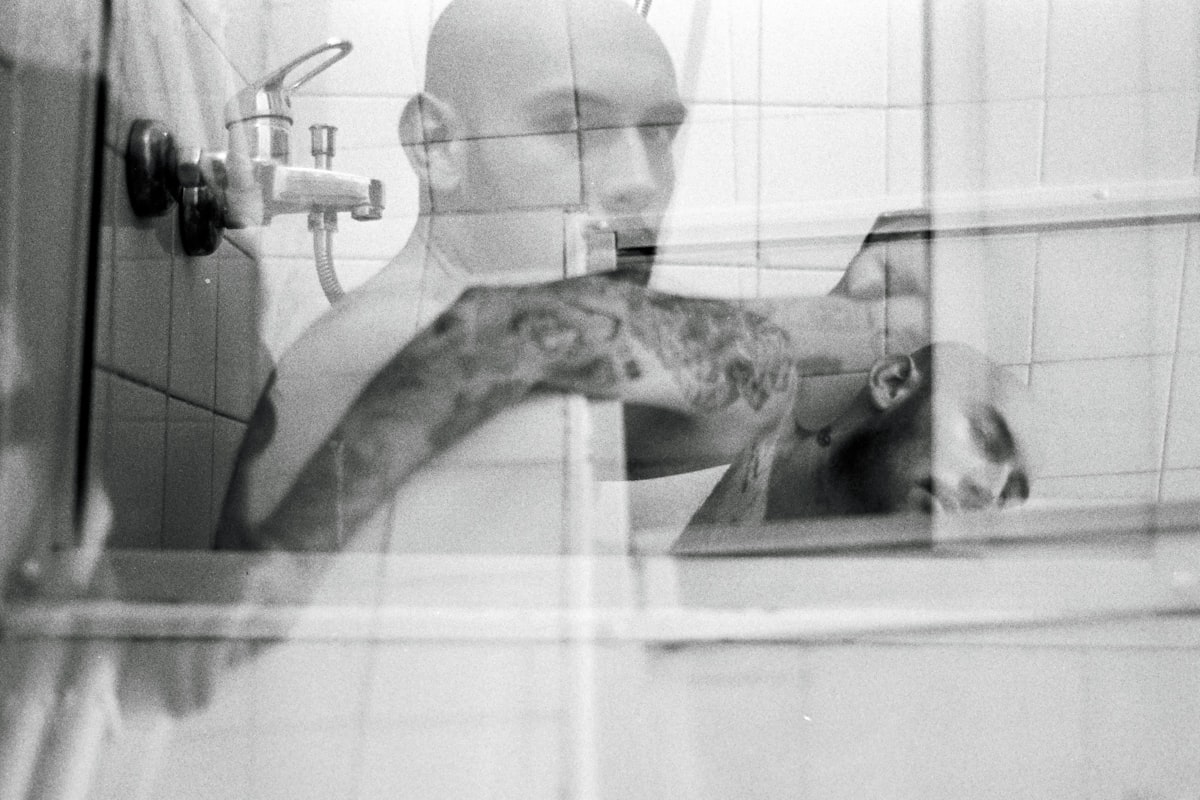 I have taken this photo with my analog camera's timer in my bathroom. Self-portrait of me. As you see in my other photos my mind is confusing sometimes like everyone. As I like colorful and positive works, I like dark works too. Double Exposure. related to Mirror Bed Bath & Beyond: A Guide to Reflecting Your Style