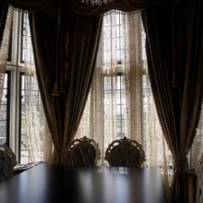 Indoor dining room.  related to Create Elegant Window Treatments: A Guide on How to Make Valances