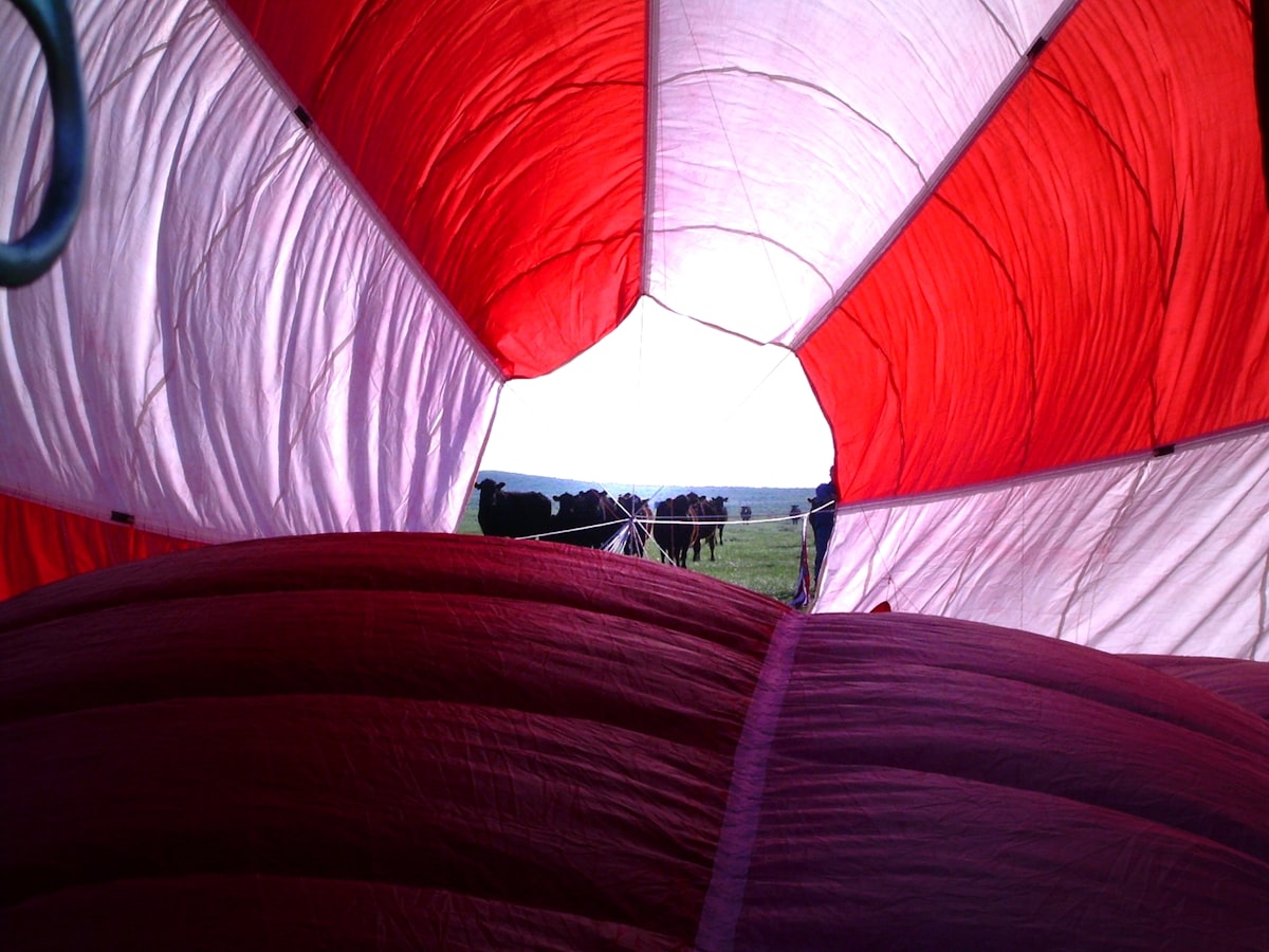 inside a red and white balloon related to Creating a Beautiful Balloon Valance Curtain