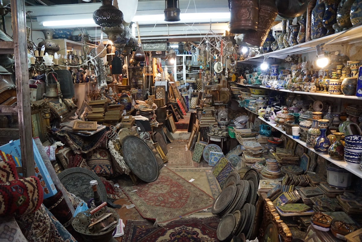 Junk shop in Tel Aviv related to Antique Coverlets for Sale
