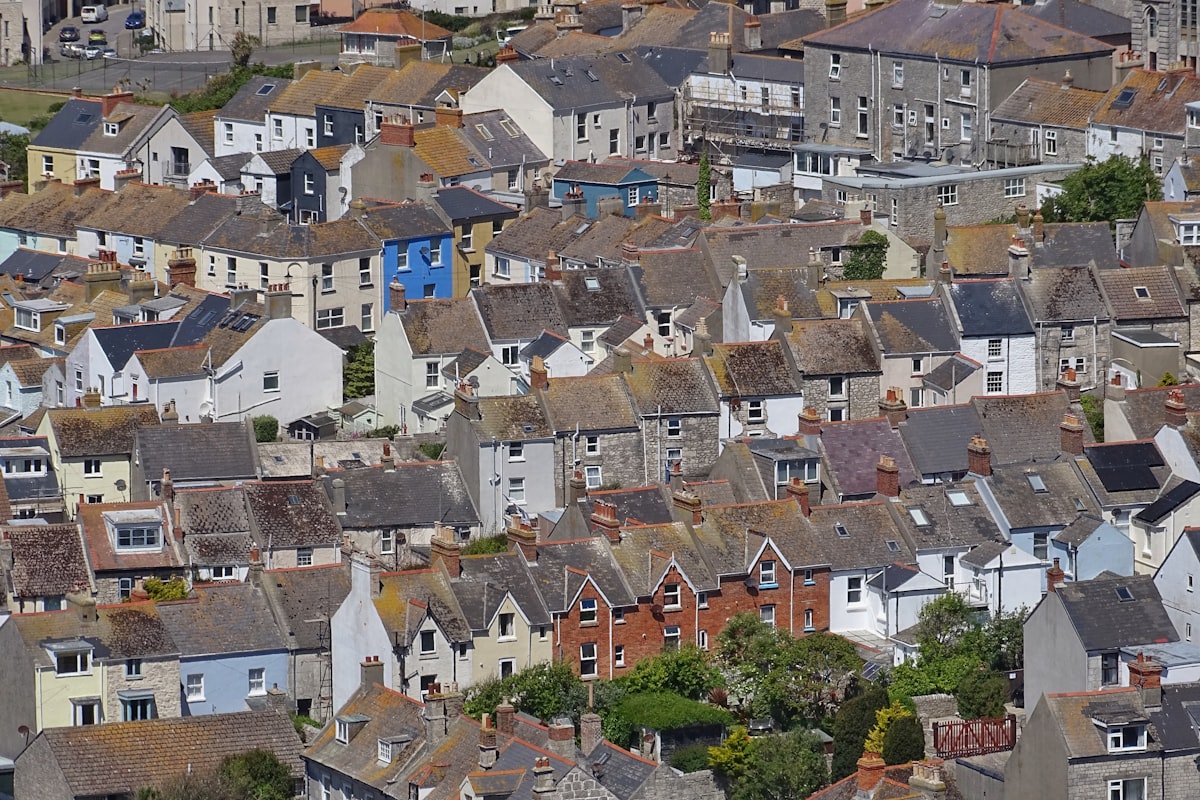 Love the eclectic and colourful rooftops at Portland Dorset.  related to A Cozy Getaway in Portland: Top Bed and Breakfast Options