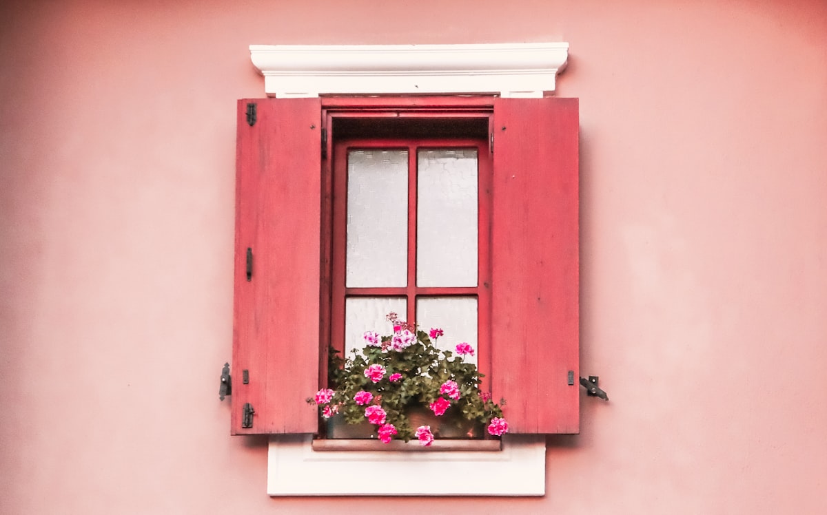 Lovely windows with wooden shades of a boutique hotel at Selcuk Ephesus Izmir Turkey related to Red Valances for Windows: Enhance Your Home's Aesthetic