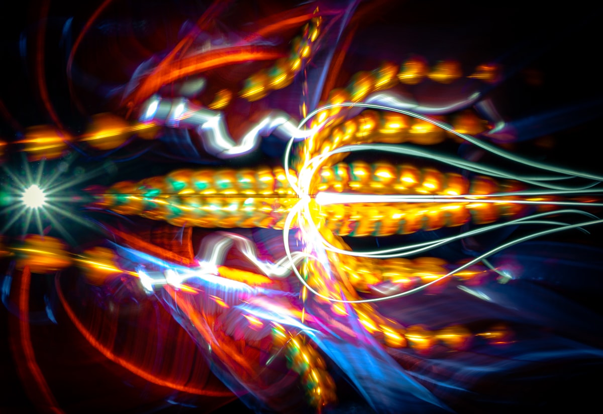 Macrocosm
Twist the head.
Olympus OM-D E-M1 12-40mm f/2.8 Pro. 
F/20 ISO100 live composite mode. 
Pure lightpainting,no photoshop.
Used Maglite flashlite. Lightblades. 
In this case, I used two reflective surfaces - a table and a mirror. As you can see, not one, but two reflections are obtained, which gives a more complex picture. related to Let the Light Flow: Transforming Your Space with Aqua Window Valances