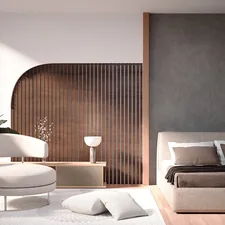 Modern bedroom with a bed and armchair related to Elevate Your Sleep Experience with Wooden Bed Slats: The Ultimate Guide