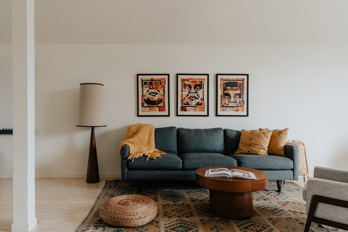 Modern Living Room (IG: @clay.banks) related to Elevating Your Home Decor with Brown and Blue Valances