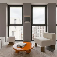 Modern living room with windows and neutral colors. related to Brighten Up Your Space with a Grey and Yellow Valance