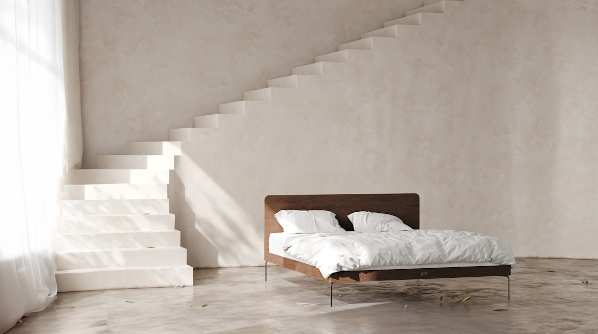 Modern solid wood (oak) bed (design by Kaissu®) mediterranean mansion setting. related to Revolutionizing Sleep: The Ultimate Guide to Platform Bed Frames