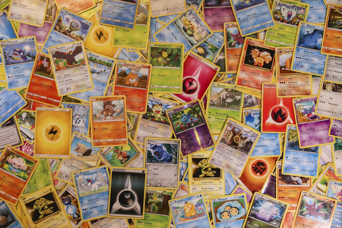 My son set up this array of cards to shoot as a background.  related to Catch Some Z's with Pokémon Bedding Full: The Ultimate Guide