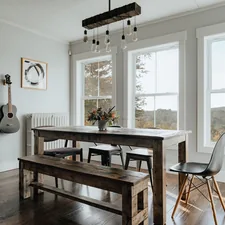 Narrowsburg Cottage Dining Room 4/4 (IG: @clay.banks) related to Elevate Your Dining Space with Stunning Dining Room Window Valances