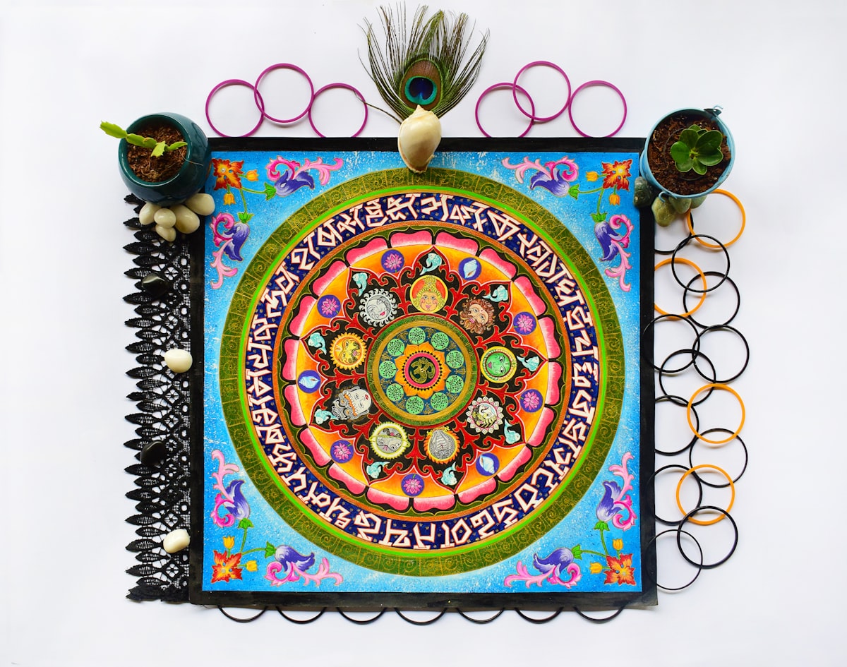 Navgrah Mandala related to Dive into the World of Vibrant Slumber: Unique Mandalas on Bed Sheets