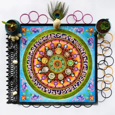 Navgrah Mandala related to Dive into the World of Vibrant Slumber: Unique Mandalas on Bed Sheets