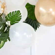 New years gold and white party balloons! related to Elevate Your Decor with Balloon Valance Ideas