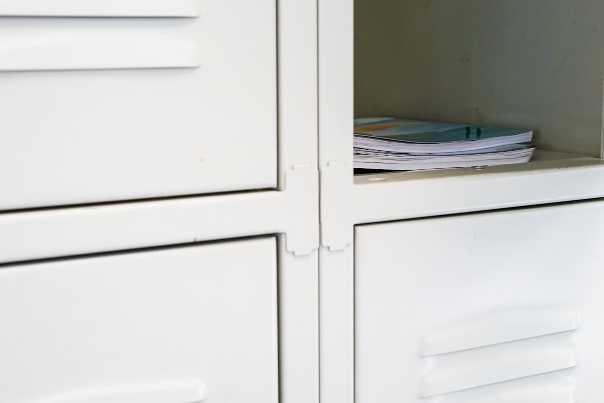 Notebook inside a school locker. related to Timeless Elegance: Metal Sideboards Furniture in Modern Homes