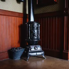 old antique stove, Disneyland Fire Department, Main Street, U.S.A. related to Embark on a Cast Iron Chiminea Burning Bonfire Experience