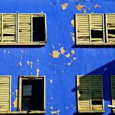 old wooden yellow windows related to Blue Window Valances