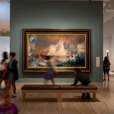 People viewing art in a museum gallery related to Idea Gallery for Valances