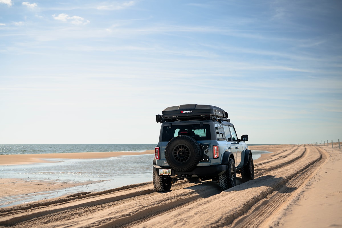 Quick drive down the beach on Assateague Island in our Ford Bronco related to Transform Your Living Space: Converting a Couch into a Sofa Bed