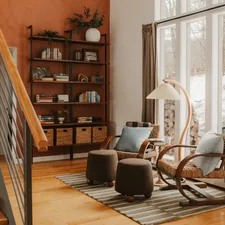 Reading Nook (IG: @clay.banks) related to Elevate Your Home with a Grey Wood Sideboard