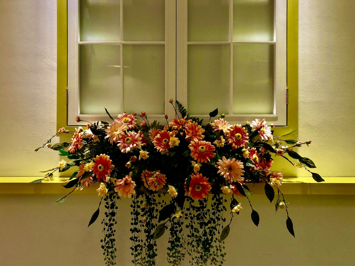red flowers related to Elegant Window Decor: How to Make Swag Valances