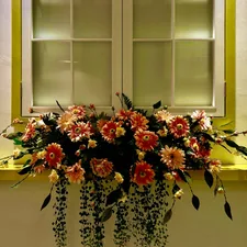 red flowers related to Elegant Window Decor: How to Make Swag Valances