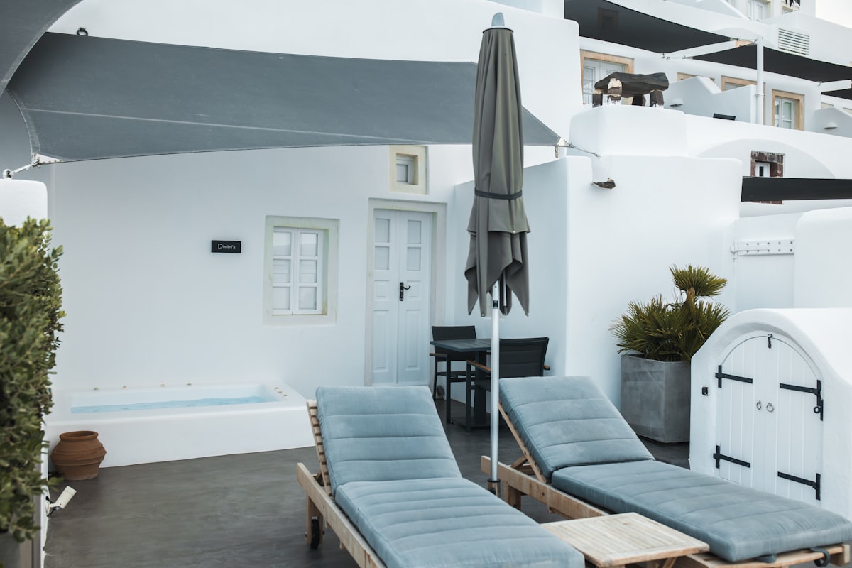 Santorini Hotel In This Image: https://www.atrinasantorini.com/ related to Transform Your Outdoor Space with a Comfortable Day Bed