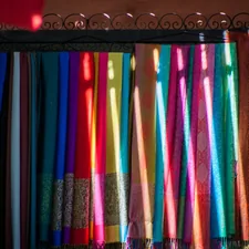 scarf colored with naturals pigments related to Dress Up Your Windows with a Shimmering Silver Window Valance