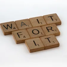 scrabble tiles, tiles, scrabble, white background, letters, lettering, typography, wood tiles, wooden tiles, words, phrases, wait for it, timing, patience, opportunity, self-restraint, restraint, tolerance, forbearance, endurance, delayed gratificaiton, calm, calmness, composure, breathe, grit, diligence, unrushed, unhurried, plan, planning, related to The Cheapest Way to Get Rid of Bed Bugs