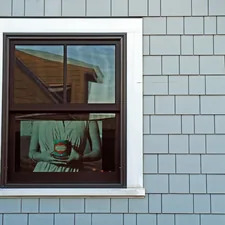 "Seawicks" --- An advertisement poster for Seawicks Candle Company in a window. related to Elevate Your Windows with Style: Pattern for Swag Valance