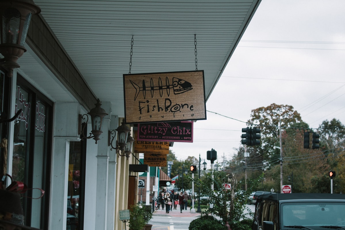 Shops in downtown Blue Ridge. related to Charming Retreats in Georgia