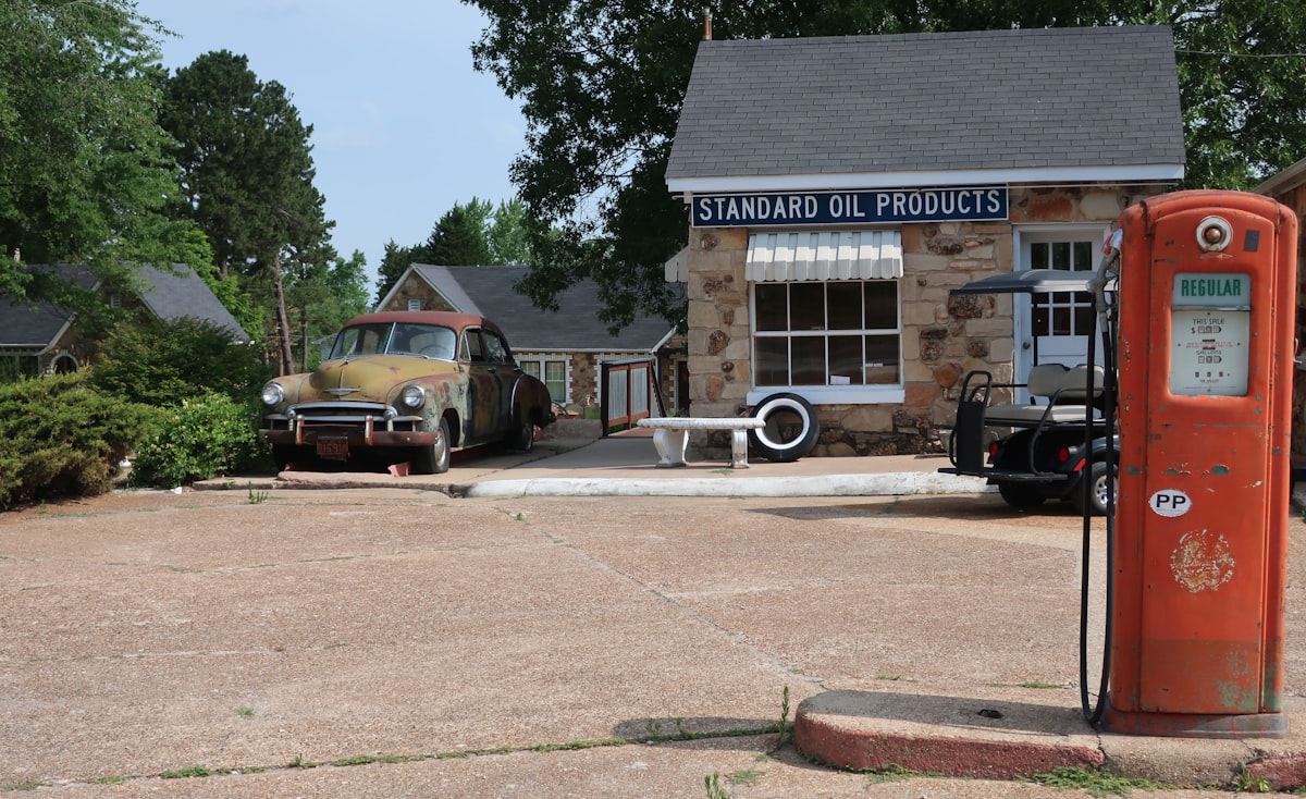 Stan Paregien took this photo of the 1950 Chevy parked next to the office/service station of the historic Wagon Wheel Motel in Cuba, Missouri. July 7, 2022. related to Discover the Charm of Missouri: Best Bed and Breakfast Options