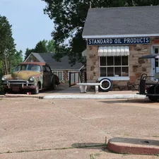 Stan Paregien took this photo of the 1950 Chevy parked next to the office/service station of the historic Wagon Wheel Motel in Cuba, Missouri. July 7, 2022. related to Discover the Charm of Missouri: Best Bed and Breakfast Options