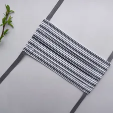 Stripy face mask with pocket for filter related to Grey and White Valance: Elegant Window Treatments