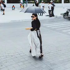 strolling around city related to The Timeless Chic of Black and White Valances