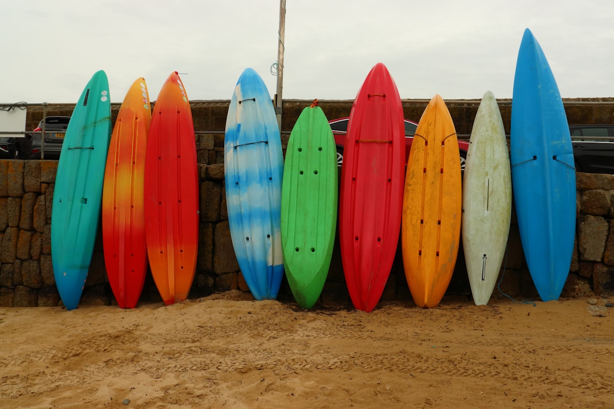 Surfboards propped against a wall. related to Fully Assembled Sideboards: Elevate Your Home Decor with Convenience