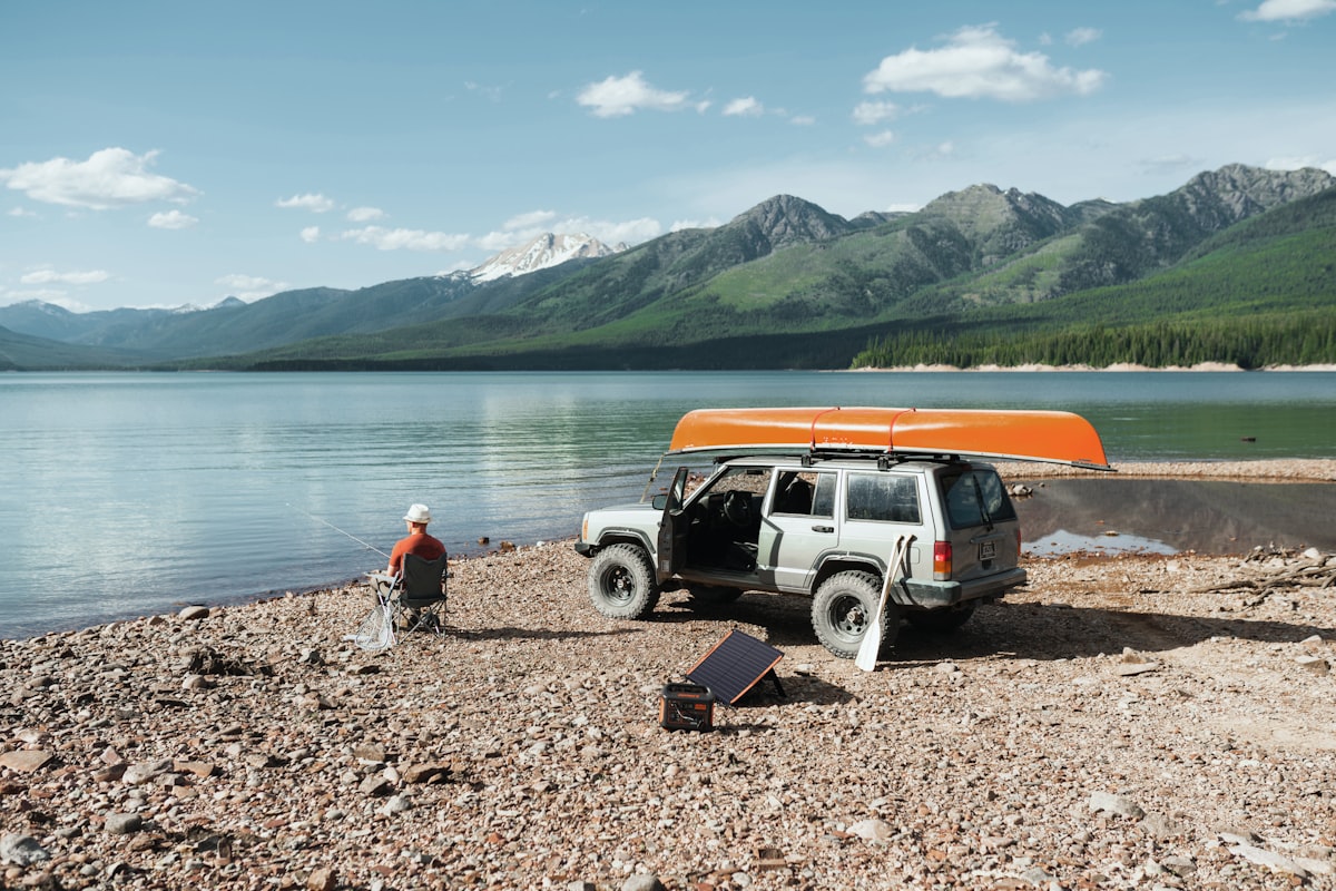 Take your portable power station and enjoy the beautiful view of lake.  related to Gear Up for Adventure: Power Rangers Bedding